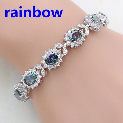 Exquisite Crystal Gemstone Bracelet Temperament Elegant Charm Bracelet Women