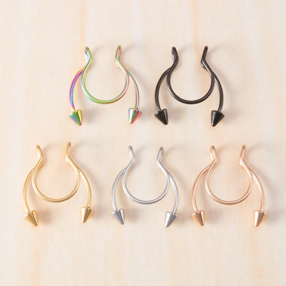 1pc Fake Nose Ring for Women Men 20G Surgical Steel Faux Piercing Jewelry