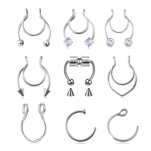 1pc Fake Nose Ring for Women Men 20G Surgical Steel Faux Piercing Jewelry