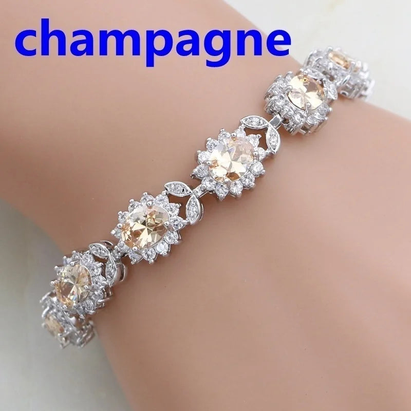 Exquisite Crystal Gemstone Bracelet Temperament Elegant Charm Bracelet Women