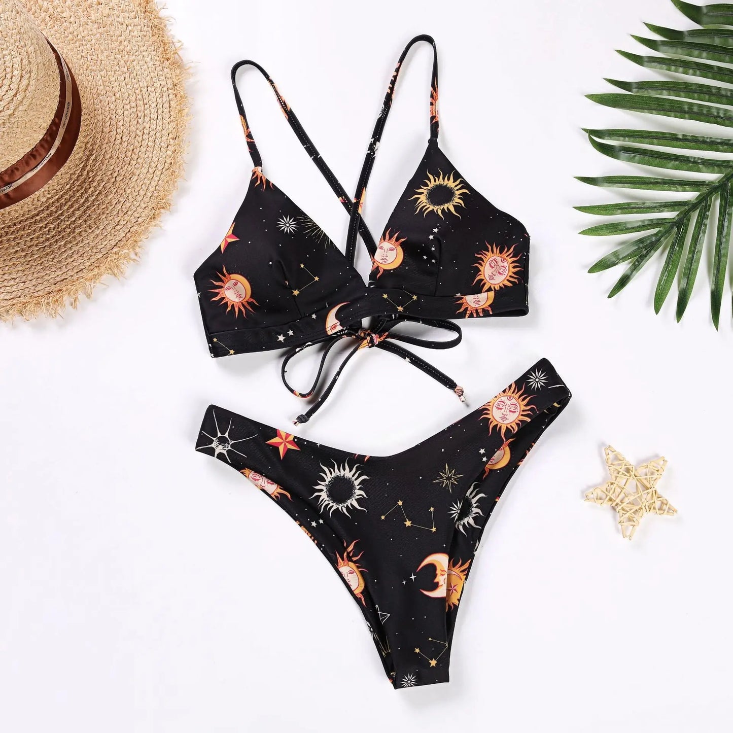 Sunflower Printed Bikini Set Sexy Swimwear Women 2025