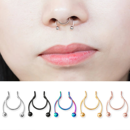 1pc Fake Nose Ring for Women Men 20G Surgical Steel Faux Piercing Jewelry