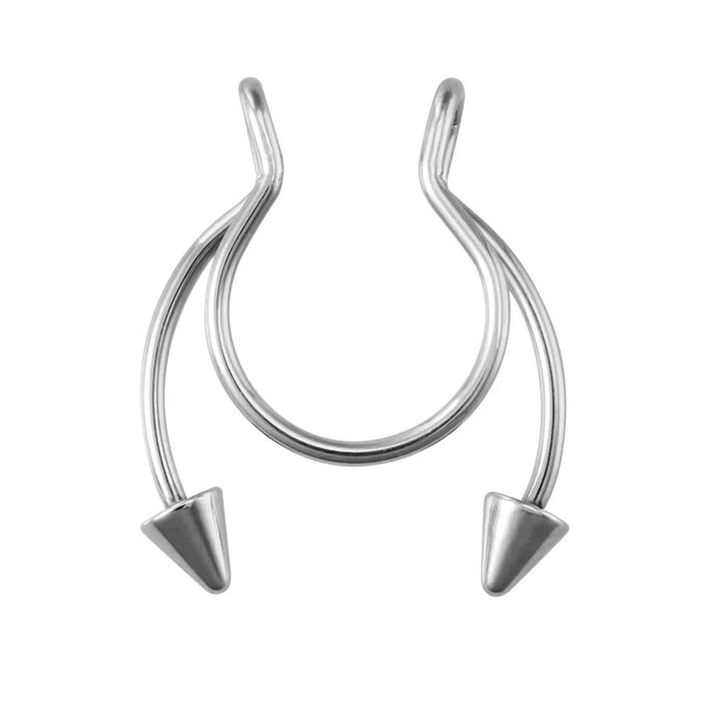 1pc Fake Nose Ring for Women Men 20G Surgical Steel Faux Piercing Jewelry