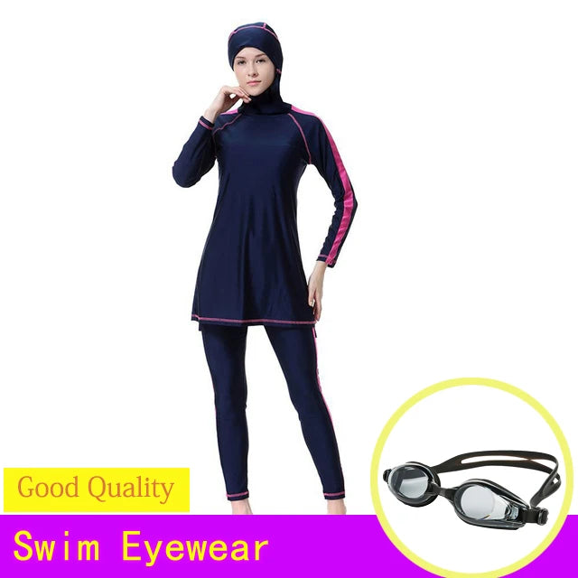 Women Swimwear Hijab Swimsuit Full Cover Islamic Beachwear Plus Size Modesty Burkinis Muslim