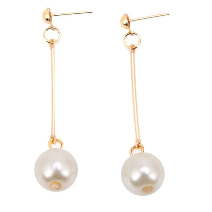 Long Tassel Simulated Pearl Drop Earrings