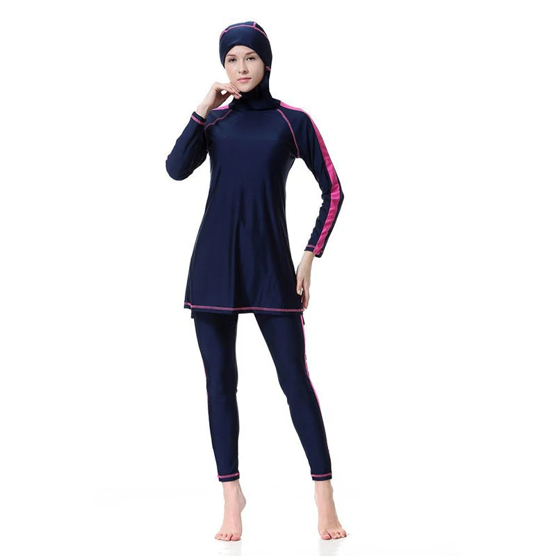 Women Swimwear Hijab Swimsuit Full Cover Islamic Beachwear Plus Size Modesty Burkinis Muslim