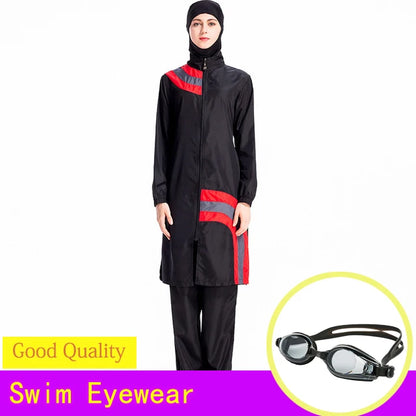 Summer Stitching Style Conservative Muslimah Swimsuit