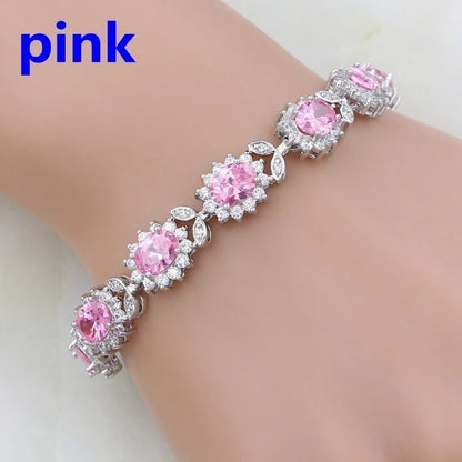 Exquisite Crystal Gemstone Bracelet Temperament Elegant Charm Bracelet Women