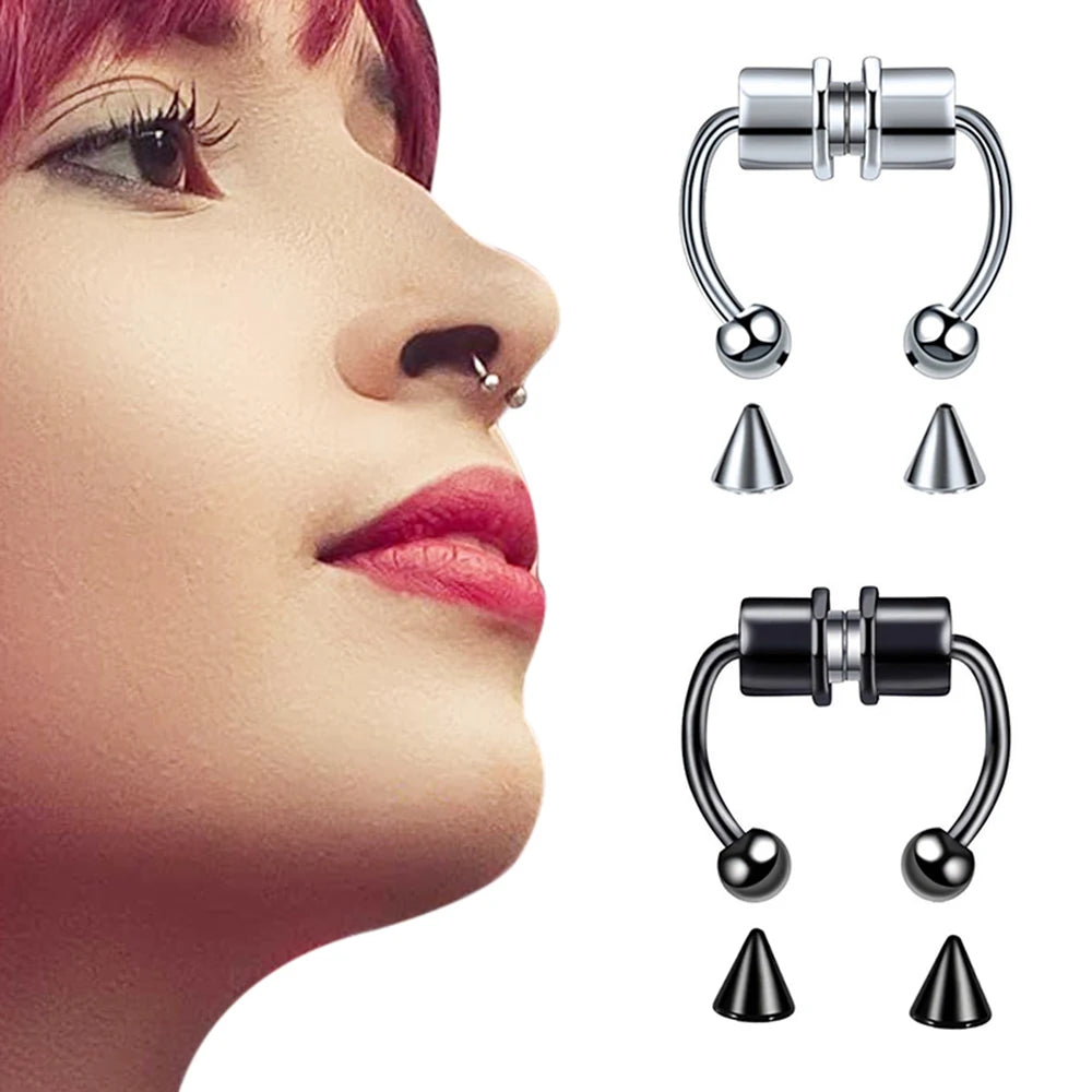 1pc Fake Nose Ring for Women Men 20G Surgical Steel Faux Piercing Jewelry