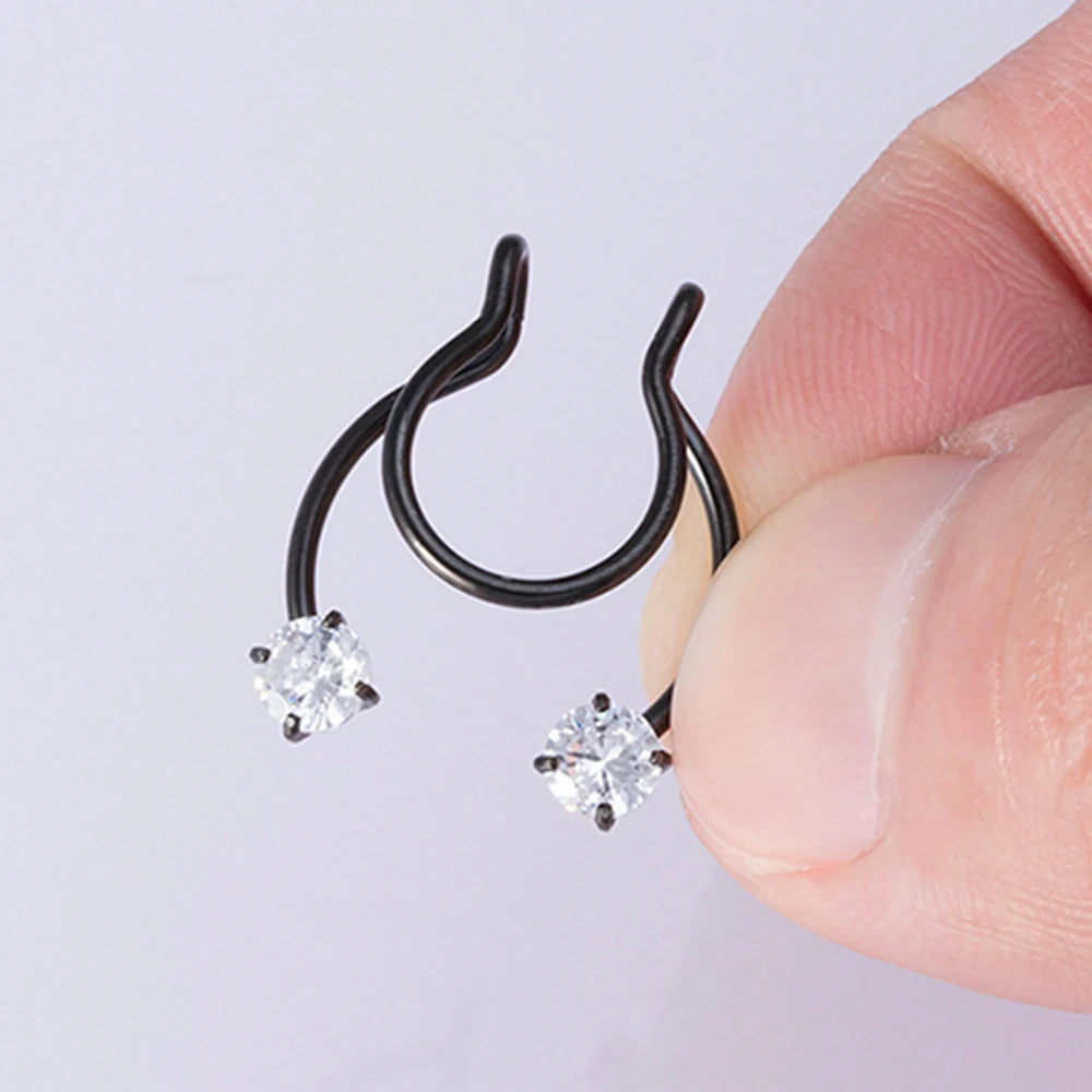 1pc Fake Nose Ring for Women Men 20G Surgical Steel Faux Piercing Jewelry