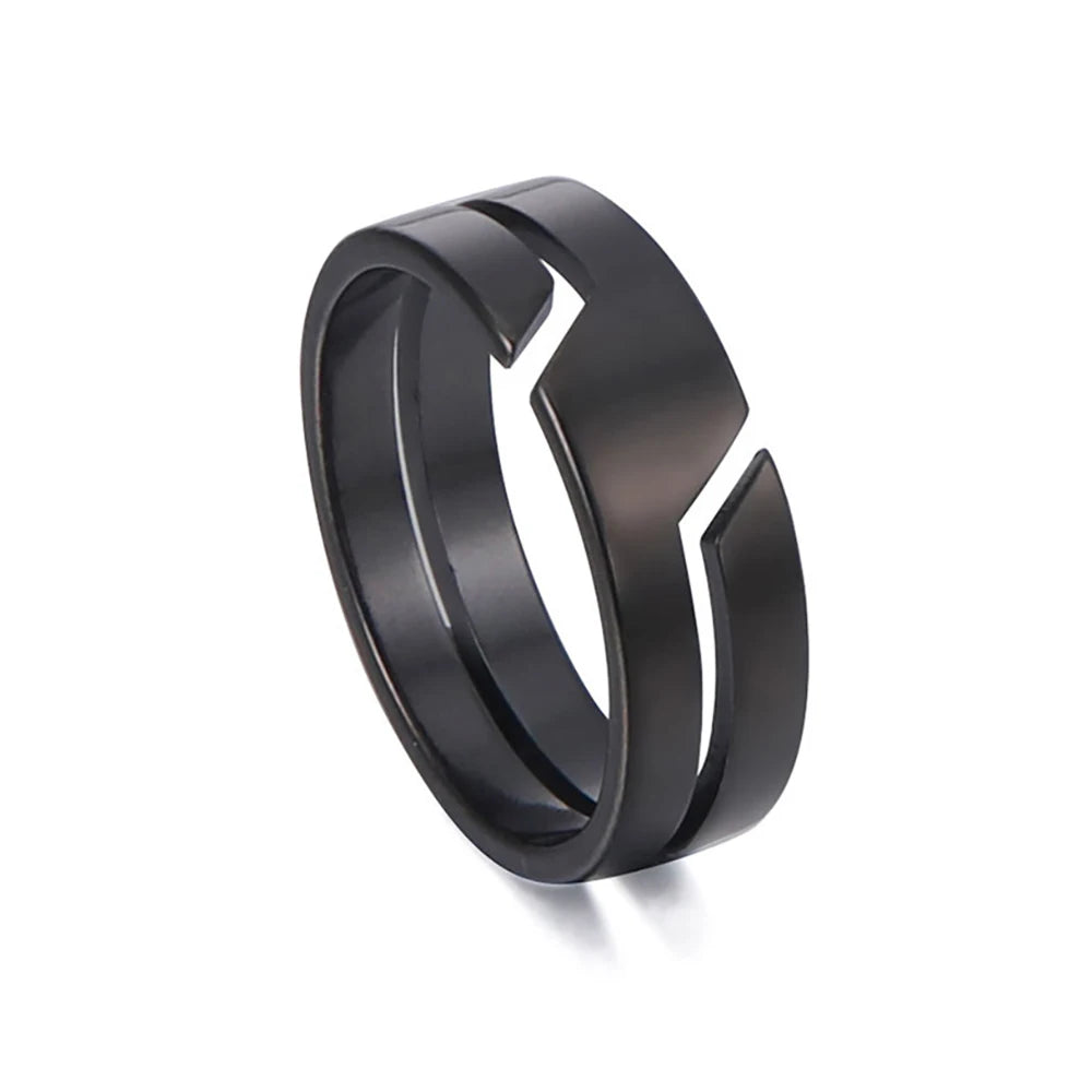 Stainless Steel Ring for Men Women Black Minimalist