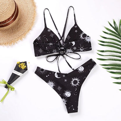 Sunflower Printed Bikini Set Sexy Swimwear Women 2025