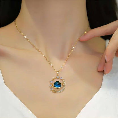 Beautiful Starry Pendant Necklace With Micro-Inlaid Zirconium Luxury Pendants