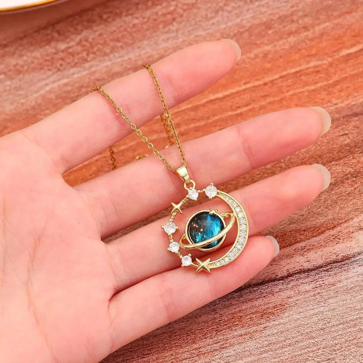 Beautiful Starry Pendant Necklace With Micro-Inlaid Zirconium Luxury Pendants