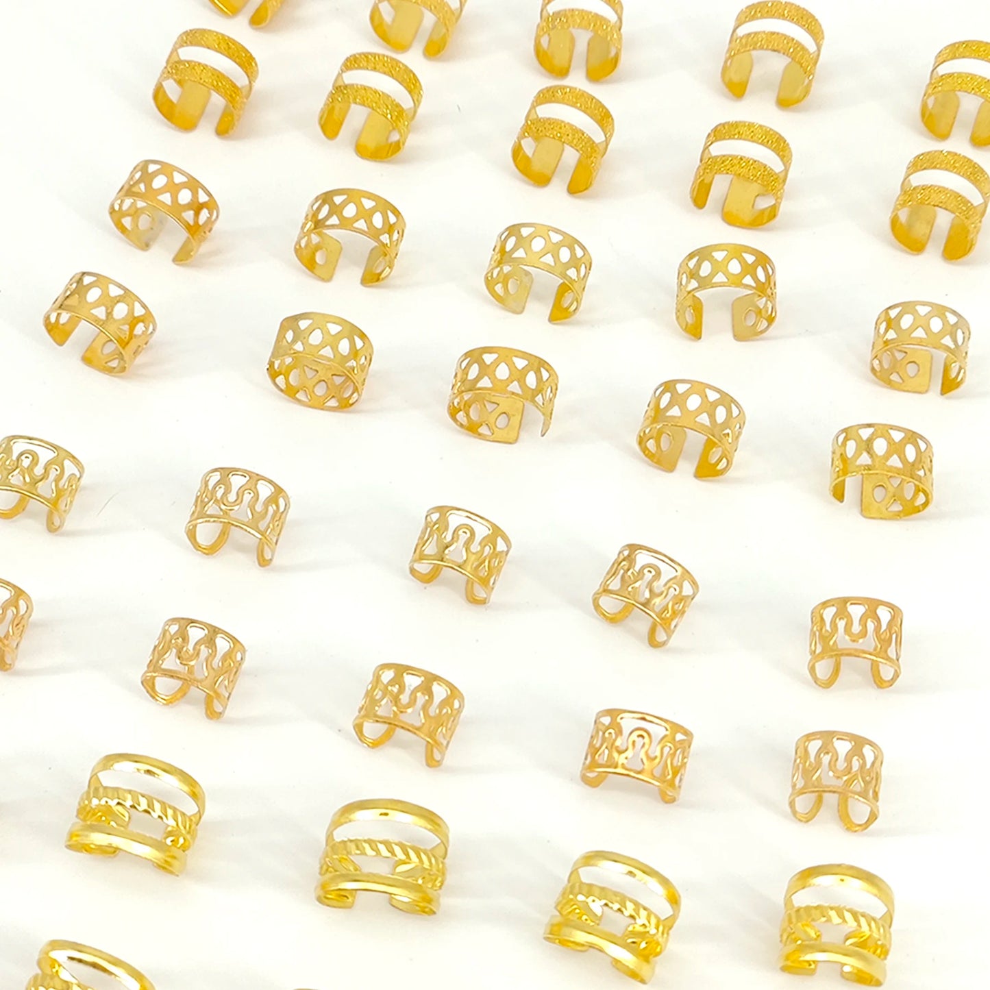 40Pcs Hair Cuffs Adjustable Hair Charms Metal