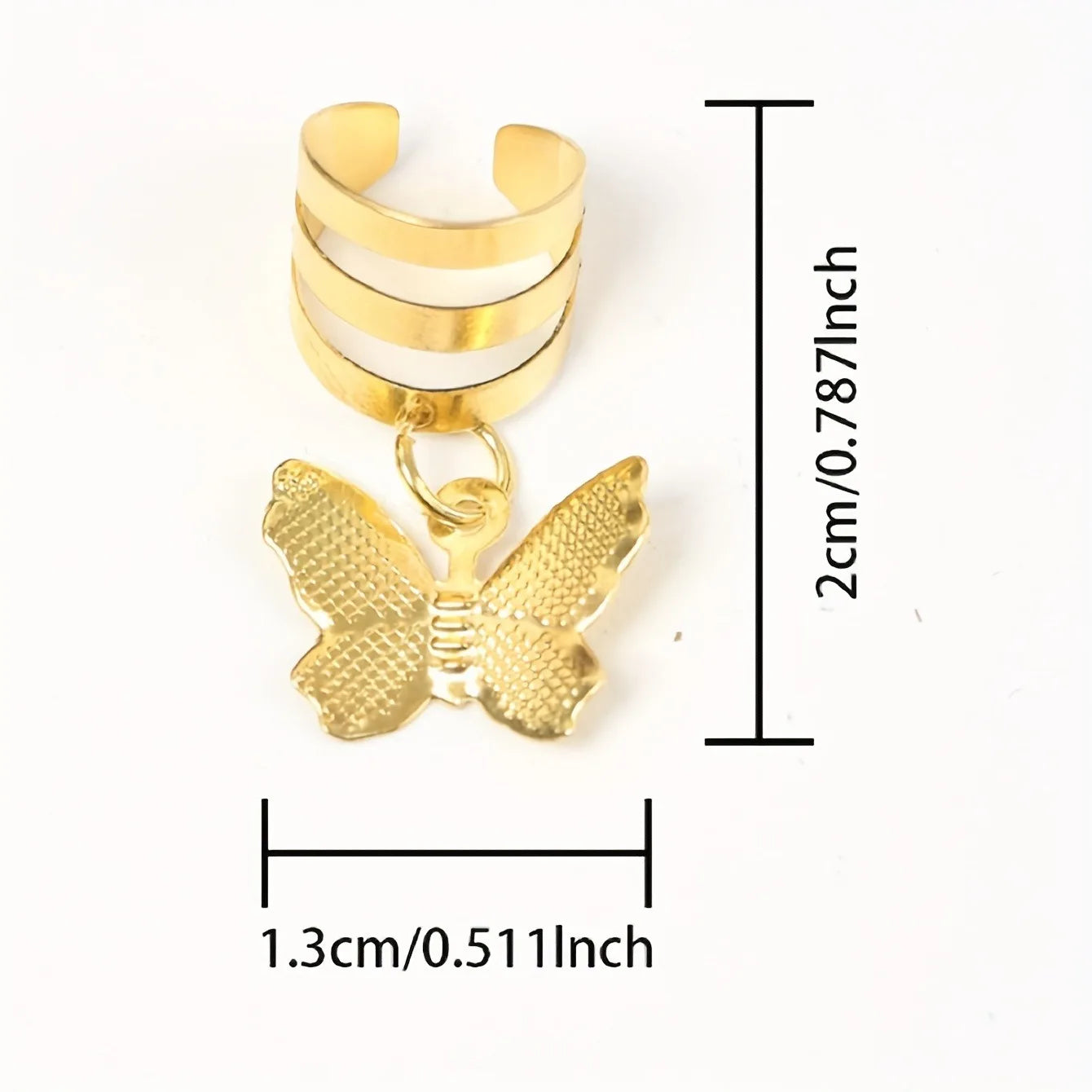 10pcs Alloy Butterfly Shaped Hair Braid Rings