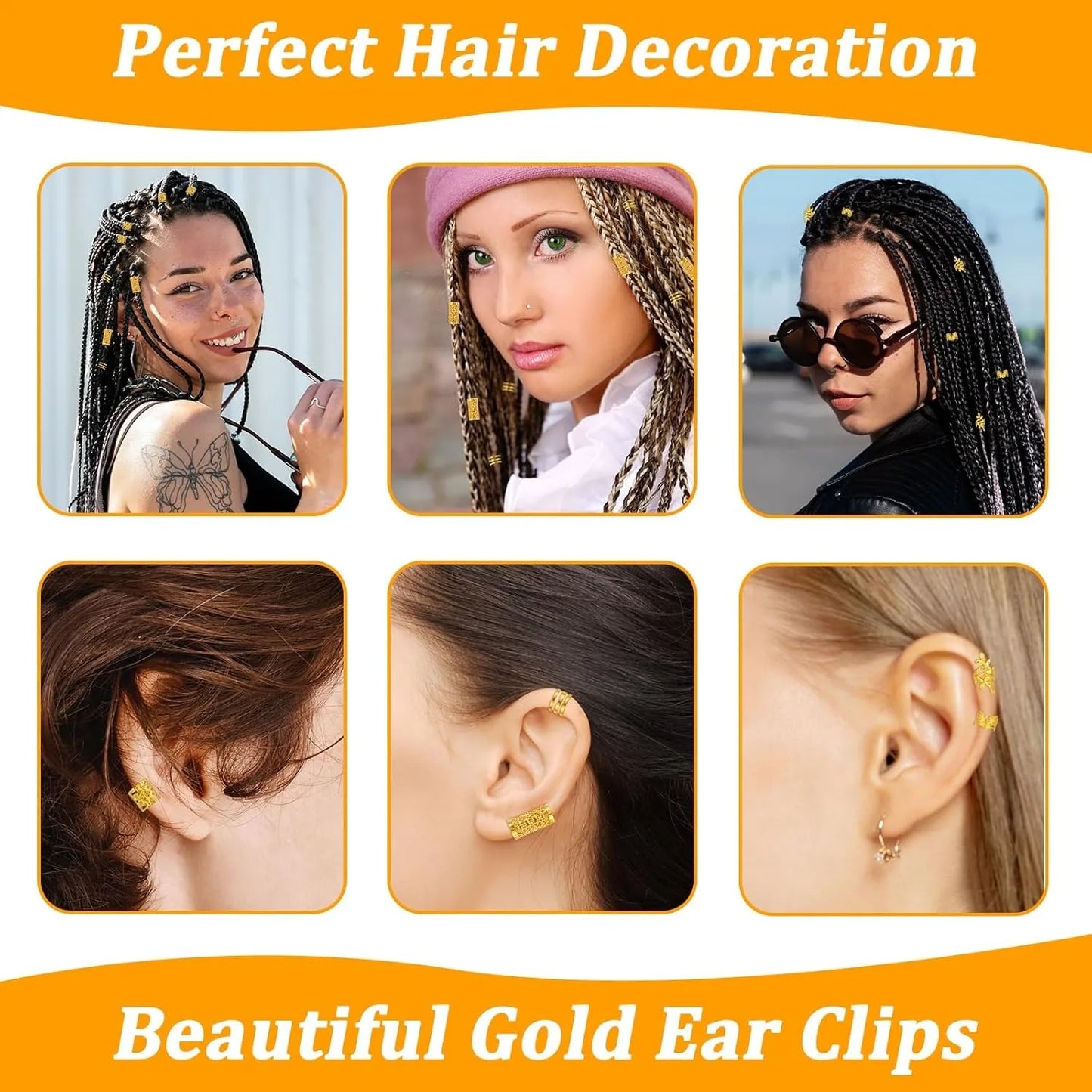 48pcs  Hair Braid Rings Clips