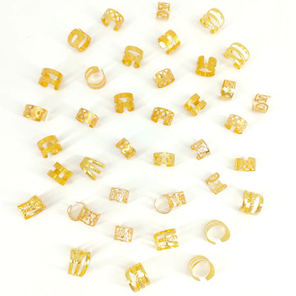 40Pcs Hair Cuffs Adjustable Hair Charms Metal