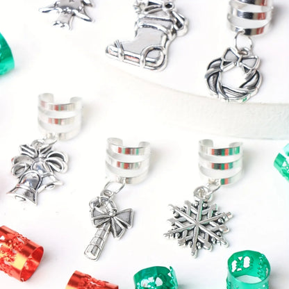 26 Pcs Christmas Decor Pendant Dreadlock Braid Hair Rings