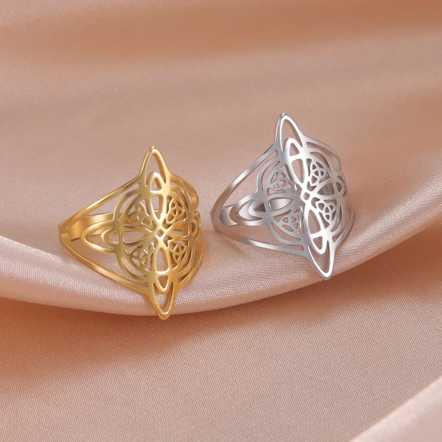 Witchcraft Witch Knot Ring Stainless Steel Finger Rings