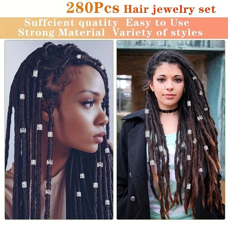 280pcsBraid Jewelry Accessories Silvery Metal Hair