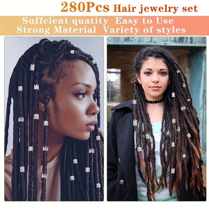 280pcsBraid Jewelry Accessories Silvery Metal Hair