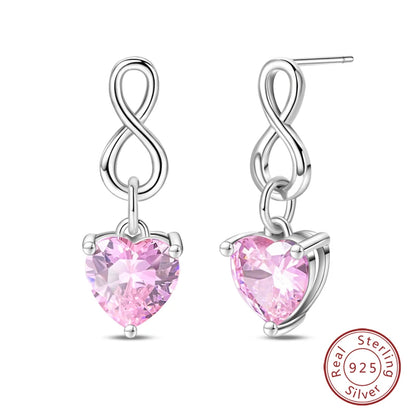 925 Sterling Silver Romantic Pink Bow Earrings