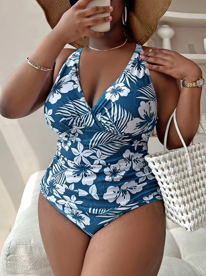 2025 Print Strapped Plus Size Swimwear Women Push UP Lady  Brazilian Chubby Beach