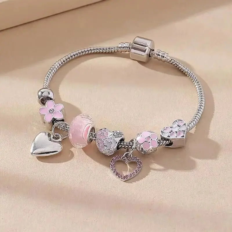 1PC  Multi Element Beaded Love Pan Bracelet