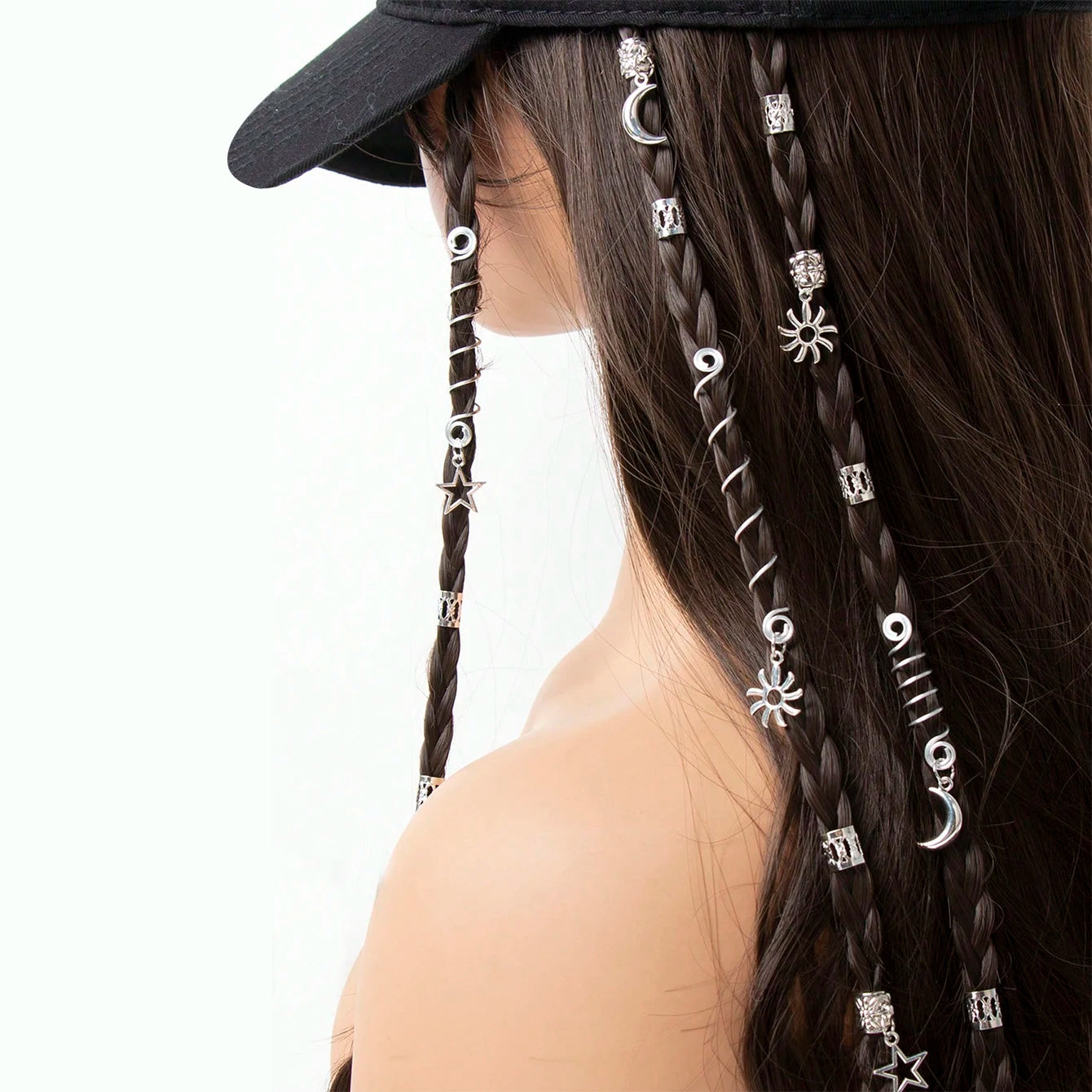 26pcs Dreadlock Hair Rings Adjustable Cuffs Clip