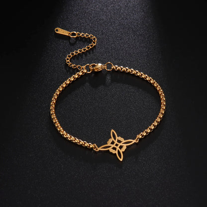 Witchcraft Witch Knot Charm Bracelet Women Stainless Steel