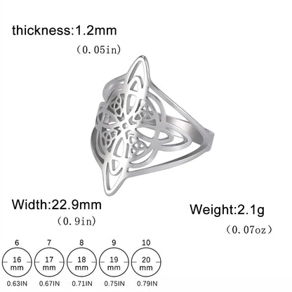 Witchcraft Witch Knot Ring Stainless Steel Finger Rings