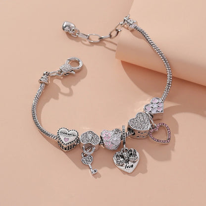 1PC  Multi Element Beaded Love Pan Bracelet