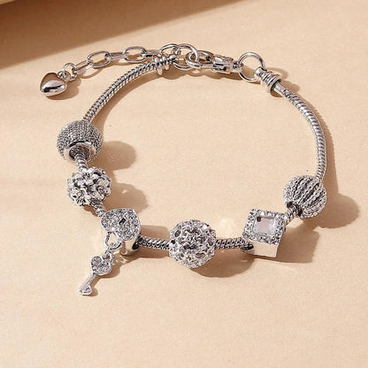 1PC  Multi Element Beaded Love Pan Bracelet