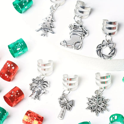 26 Pcs Christmas Decor Pendant Dreadlock Braid Hair Rings