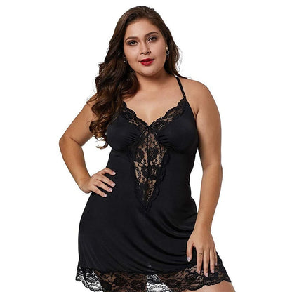 Women Spaghetti Straps Sexy Sleepdress Plus Size Nightdress