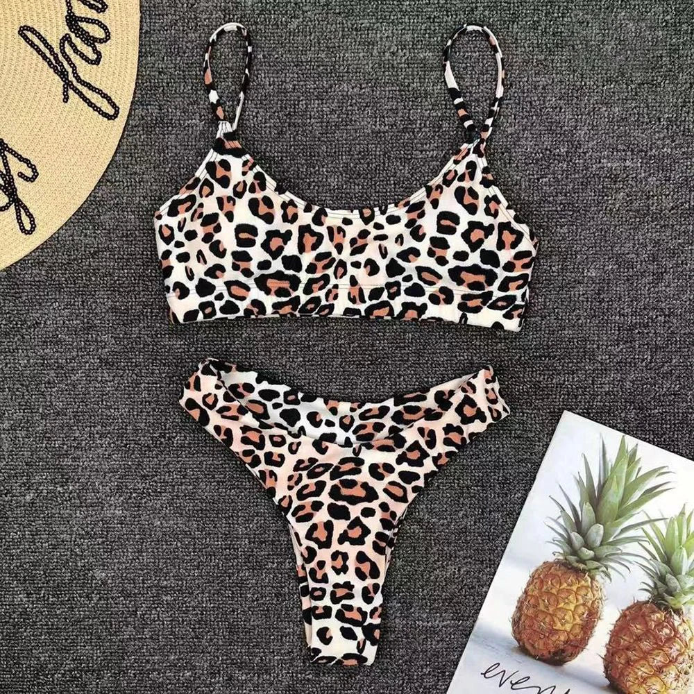 New Sexy Bikini Solid Swimsuit Low Waist