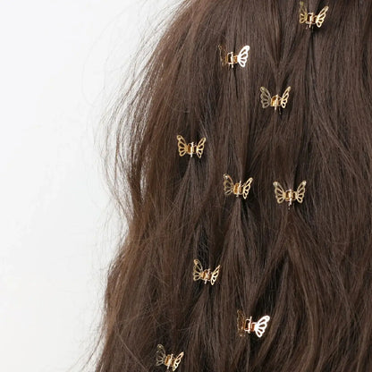 10pcs Mini Hollow Out Butterfly Design Sweet Hair Clip