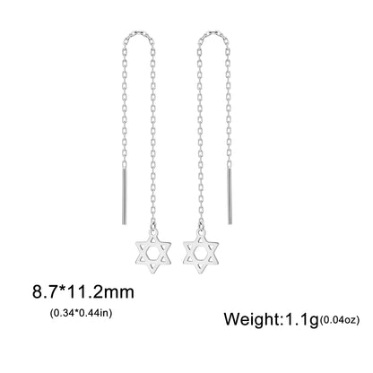 David's Star Earrings Stainless Steel