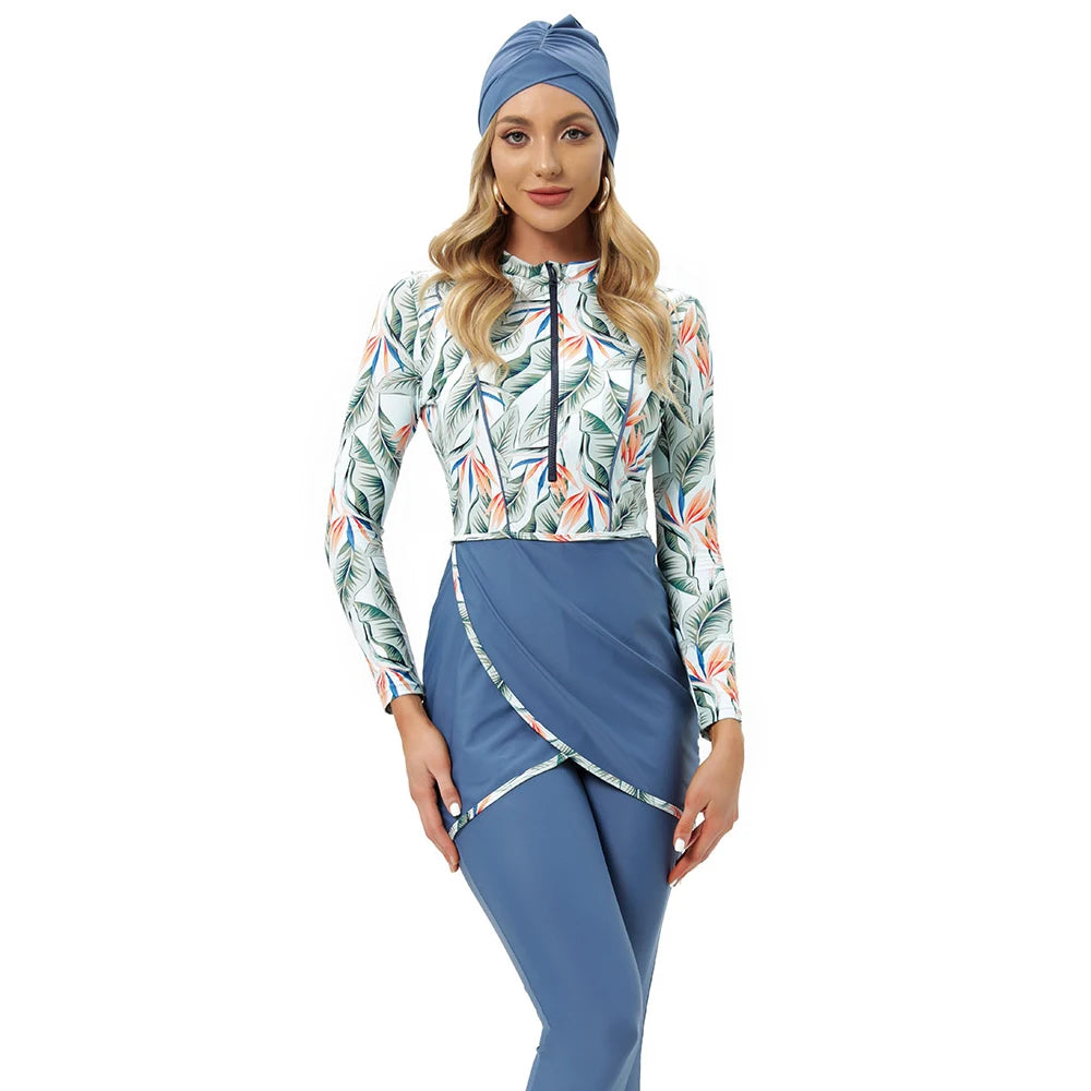 Long Sleeves  Muslimah Burkinis Hijab Wear Bathing Suit