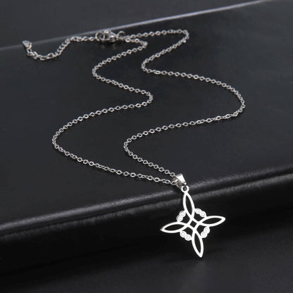 Wicca Witchcraft Witch Knot Necklace Stainless Steel