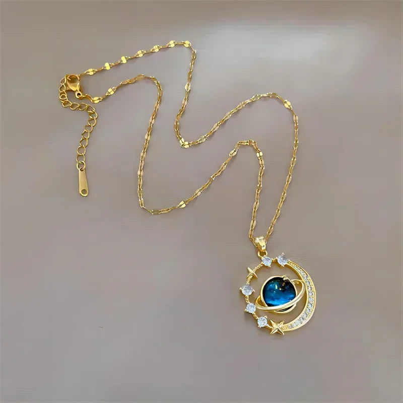 Beautiful Starry Pendant Necklace With Micro-Inlaid Zirconium Luxury Pendants