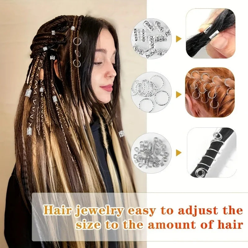 280pcsBraid Jewelry Accessories Silvery Metal Hair