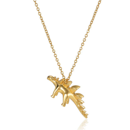 2025 Trendy Dinosaurs Pendant Necklace For Girls Boys Gold Color Wildlife Choker