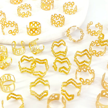 42pcs metal cutout simple fashion Braided Hair Rings,