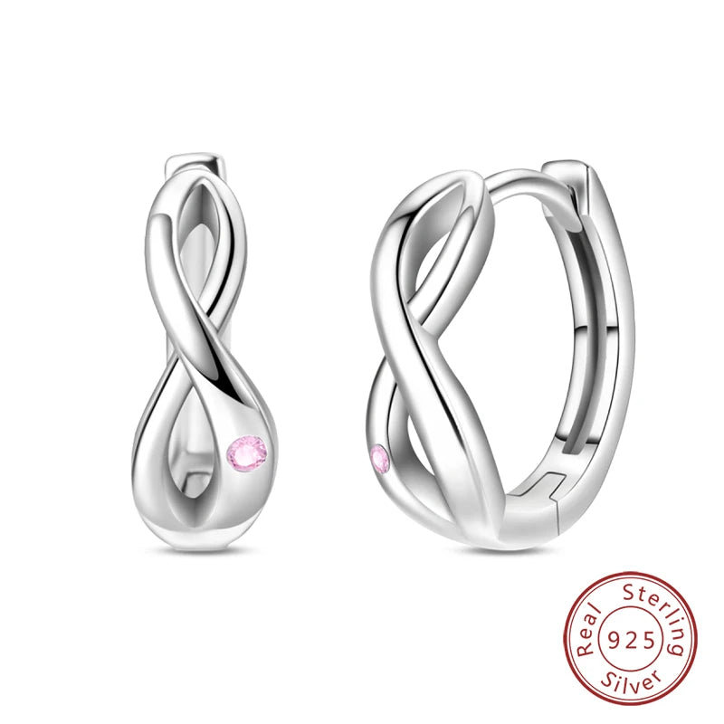 925 Sterling Silver Romantic Pink Bow Earrings