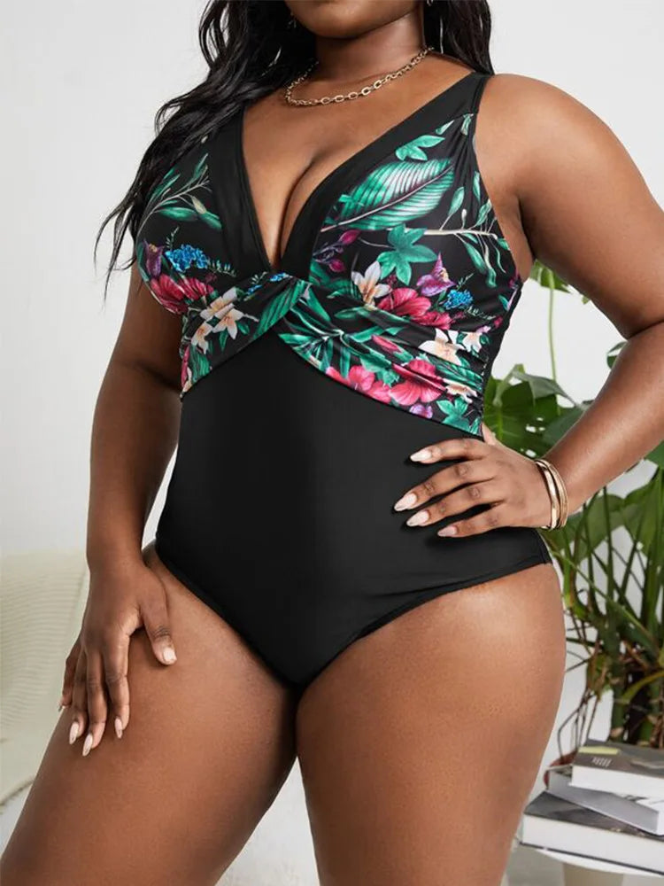 2025 Sexy Patchwork Plus Size Swimwear Curvy Brazilian Chubby Bathing Suit