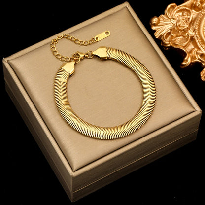 316L Stainless Steel Twisted Bracelet Bangles 18K Gold Plated Wrist Chain