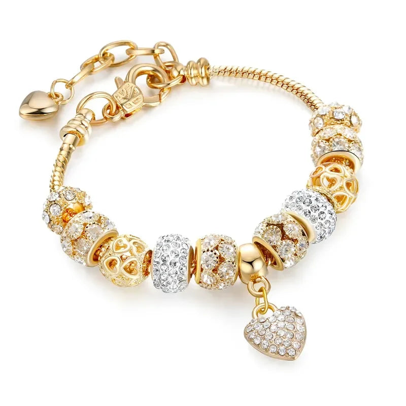 1PC  Multi Element Beaded Love Pan Bracelet