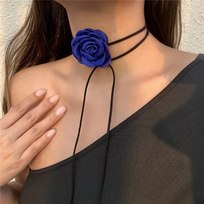 Rose Flower Clavicle Chain Necklace for Women 4 Colors